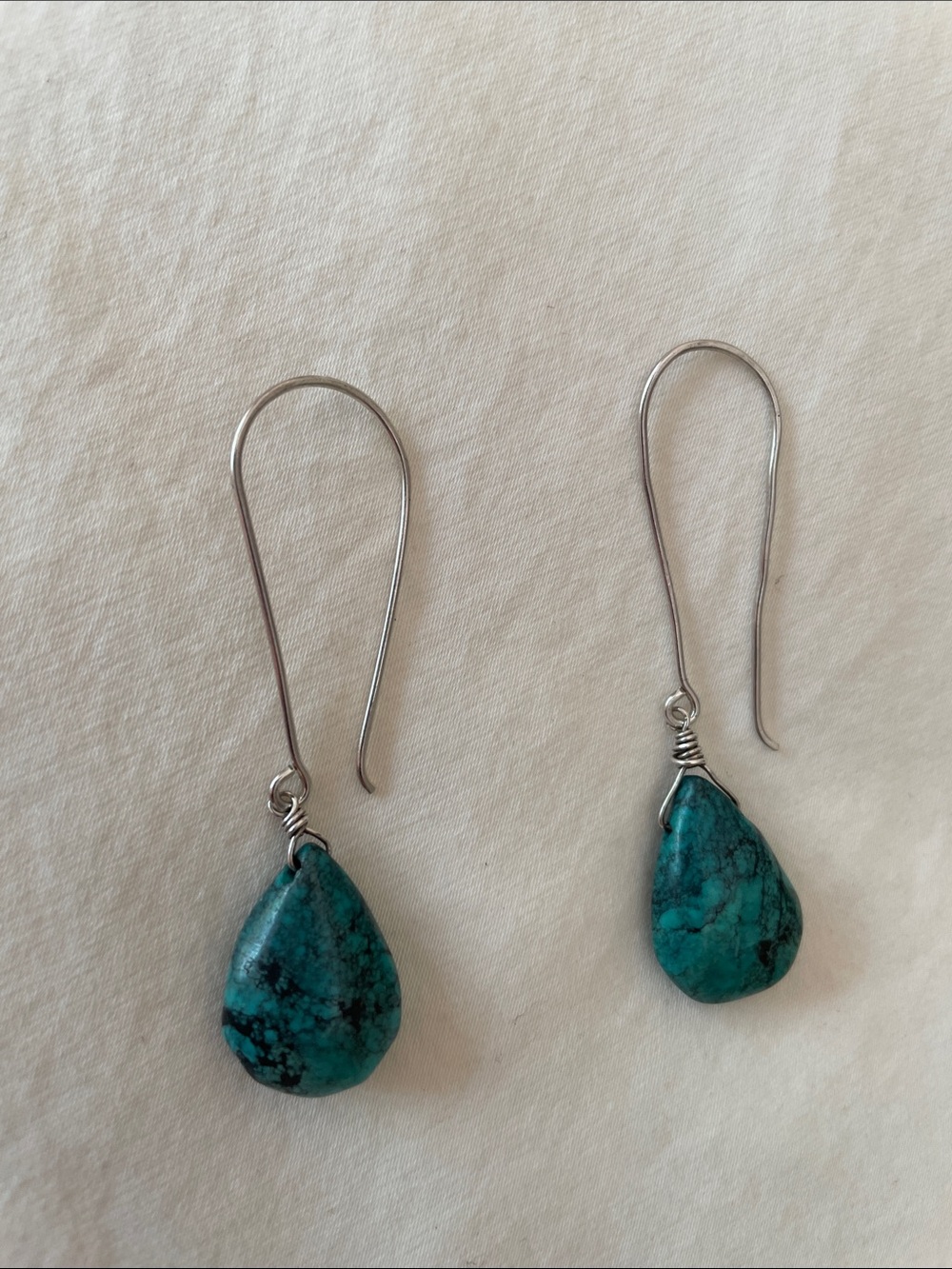Artisan Turquoise Necklace and Earring Set - Blue-Green Turquoise - Picture 4 of 6